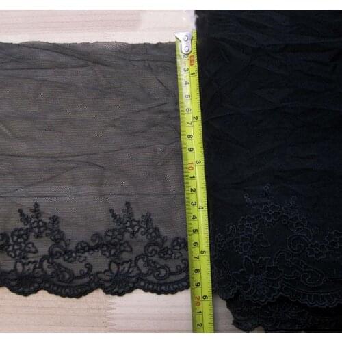 19Yards 19cm Width Mesh Net Embroidery Lace Trim Tulle Yarn Fabric Bra Underwear Handmade DIY Sewing Supplies