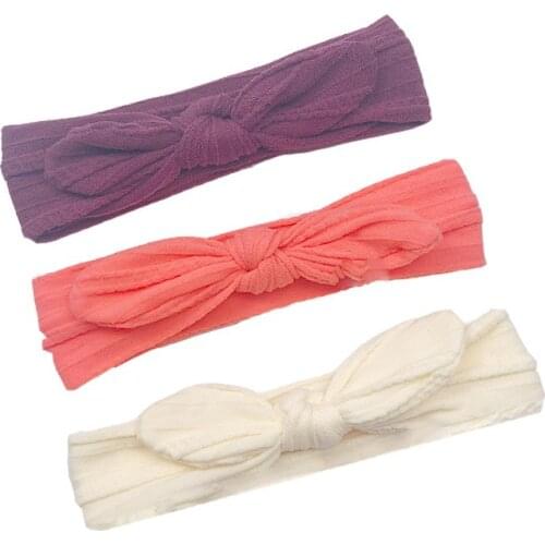 3pcs/Set Nylon Elastic Knot Headbands For Baby Girls Bow headband Summer Cute Bows Newborn Hair Band Turban Set Hair Accessories