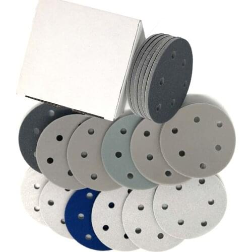 5Pcs 5 Inch 125mm Sand Sponge Sandpaper Sanding Disc Hook and Loop 6 Holes 300-3000 Grit for Polishing & Grinding