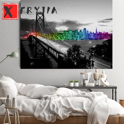 Diamond painting City scenery night view brooklyn bridge diamond embroidery full squareround drill gifts for the new year 2021