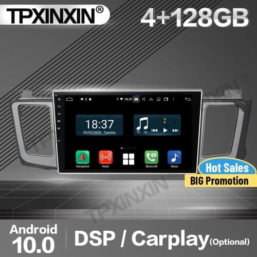 4+128G Carplay Car Radio 2 Din Stereo Receiver Android For Toyota RAV4 2012 2013 2014 2015 GPS Navigation Player Audio Head Unit