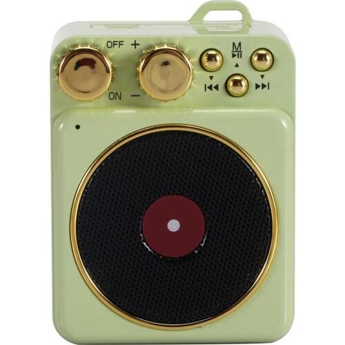 Bluetooth Speakers Mini Retro Phonograph Sound FM TF Card Wireless Bluetooth Speaker Portable Green Black Red Blue