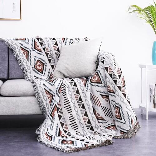 Bohemian Knitted Blanket Bed Sofa Soft Table Cloth Outdoor Beach Sandy Towels Camp