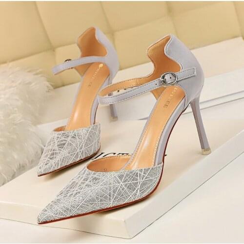 BIGTREE Soft Leather Women Sandals Summer High Heels Shoes Open Toe Concise Buckle Office Shoes Woman Sexy Party Sandal 2136-2