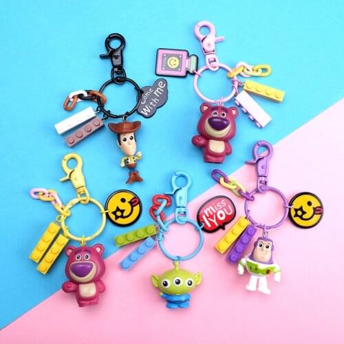 Cartoon Disney Toy Story KeyChain Creative Cute Toy Story Figure Lotso Woody Buzz Lightyear Bag Pendant Car Key Chain Decoration