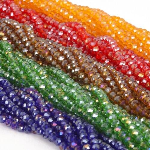 Approx 98pcs 6mm Austrian Crystal Glass Beads Loose Spacer Beads Faceted Round Wheel Beads For Jewelry Making DIY Bracelet