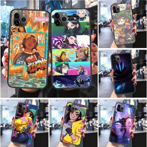 Valorant Game Phone Case Cover Hull For iphone 5 5s se 2 6 6s 7 8 12 mini plus X XS XR 11 PRO MAX Frosted black trend bumper