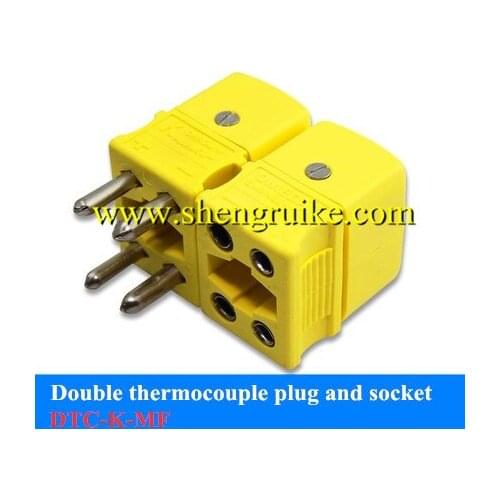K type double thermocouple plug and socket four pin double connector