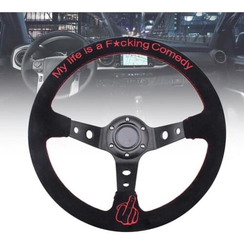 Racing Steering Wheel Perfect Match Skin-friendly Flannel Modification 14 Inches Steering Wheel for Golf Cart