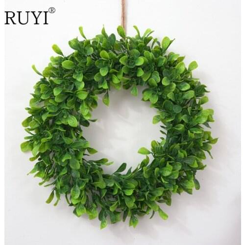 42 cm artificial flower boxwood door decoration grass ring garden wedding door outdoor window wreath christmas home decoration