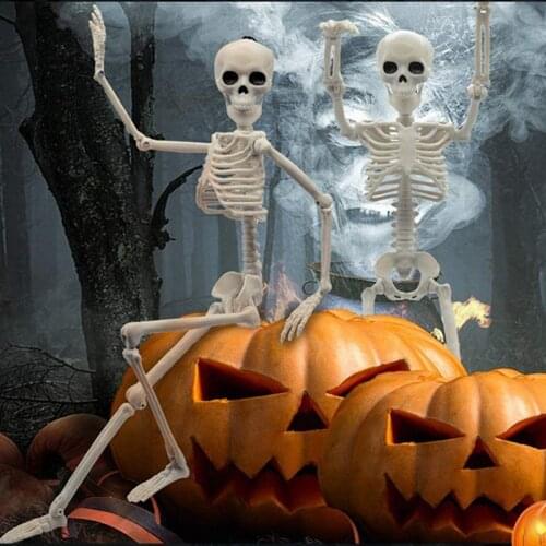 Simulation Plastic Humans Skeleton Halloween Horror Ornament Party Haunted House Props Home Decoration Halloween Supplies