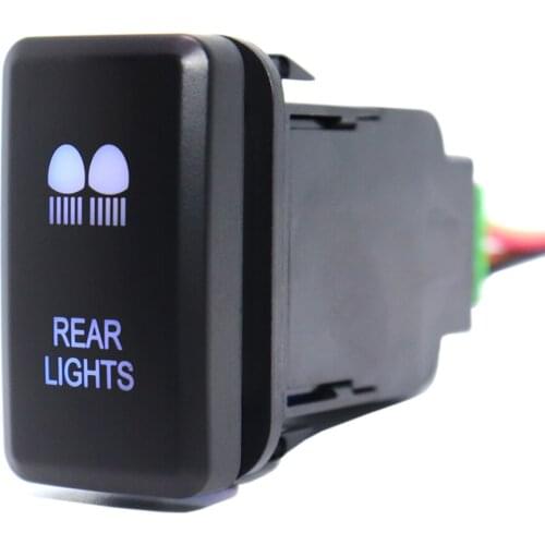 Rear Lights Push Button Switch ON OFF Switch 12Volt 3Amp with Connector Wire For Toyota Prado Landcruiser Hilux FJ Cruiser