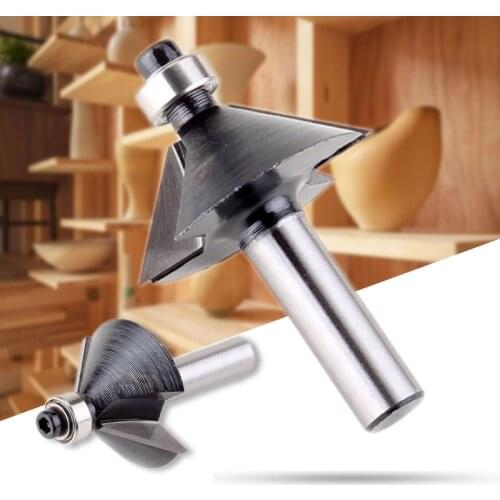 8mm Shank 45 Degree Chamfer Bevel Edging Router Bit Wood Cutting Tool Woodworking Router Bits