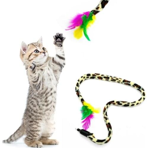 Cat Wand Attachment Interactive Pet Teaser Refill Fake Feather Cat Stick Toy Replacement Plush Pet Chewing Toy Gatos Accessories
