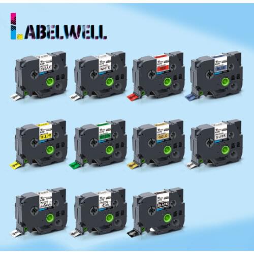 Labelwell Multicolors 18mm Tze-241 tze 241 for Brother Tze-141 tze-441 tze-541 tze-641 Laminated tze tape for P Touch printer