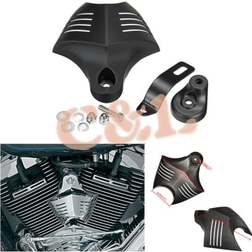 Motorcycle 1Set Black Shield Horn Cover Fit For Harley Softail Dyna Glide Big Twin Electra 1992-2012