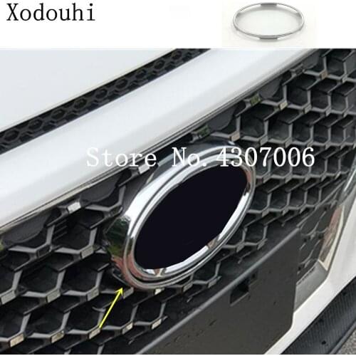 For Hyundai Kona Encino Kauai 2017 2018 2019 2020 Car Cover Trim ABS Chrome Front Sign Decorative Mark Grid Grill Grille Around