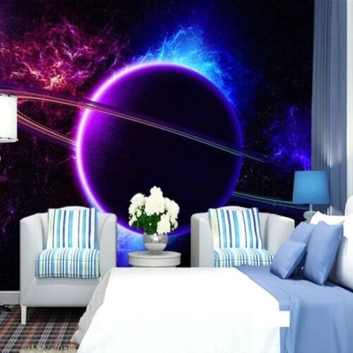 Custom Starry Sky Mural 3D Universe Planet Modern Photography Art Painting Living Room Bedroom Dining Room Wallpaper Waterproof