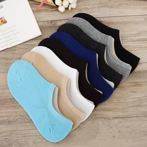 Men simple Socks Slippers Cotton Non-slip Invisible Boat Socks Summer Male Ankle Socks