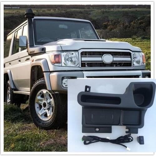Cup Holder Armrest Storage Box Tray For Toyota Land Cruiser FJ70 FJ76 FJ77 FJ78 FJ79 LC70 LC76 LC77 LC79 USB Wireless Charger