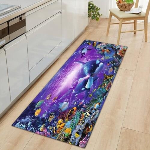 Underwater world Mat Kitchen Entrance Doormat 3D Pattern Bedroom Home Floor Decoration Living Room Carpet Bathroom Anti-slip Rug