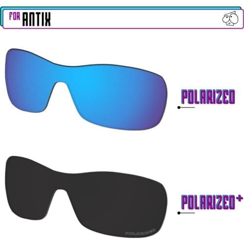 EZReplace Polarized Replacement Lenses for - Oakley Antix Sunglasses - Black P Plus-Blue P