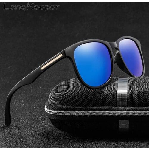LongKeeper polarized sun glasses classic retro oval mens and womens universal style driving sunglasses mirror lens gafas uv400