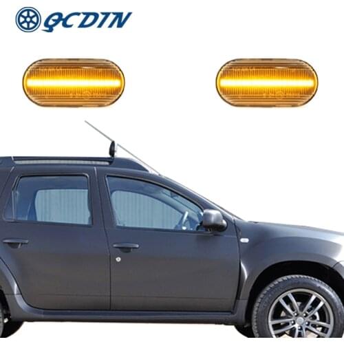 QCDIN For Dacia Duster 1 Dokker 1 Side Marker Light Turn Signal Light For Dacia Lodgy 1 Car Turn Signal Left Right Flowing Light