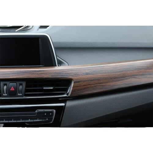 Luxury Wood Grain ABS Chrome Car Center Console Protection Panel Cover Car Styling For BMW X1 F48 2016 2017 2018