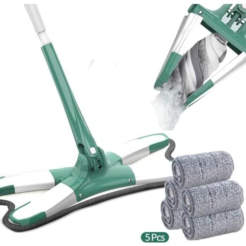 Superfine Mop Wood Foor Wet and Dry Dual-use Large Mop Floor Artifact Mops 360 Degree Rotatable Cleaning Mop