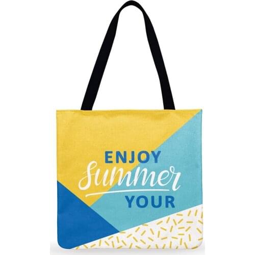 Foldable Shopping Bag Tropical Holiday Art Print Tote Bag Ladies Shoulder Bag Women Casual Tote Outdoor Beach Bags Fashion Bag