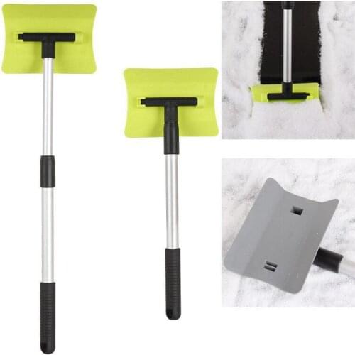 Retractable Winter Car Snow Shovel Snow Cleaning Glass Deicing And Frosting 180 Degree Rotating Aluminum Alloy Non-slip Handle