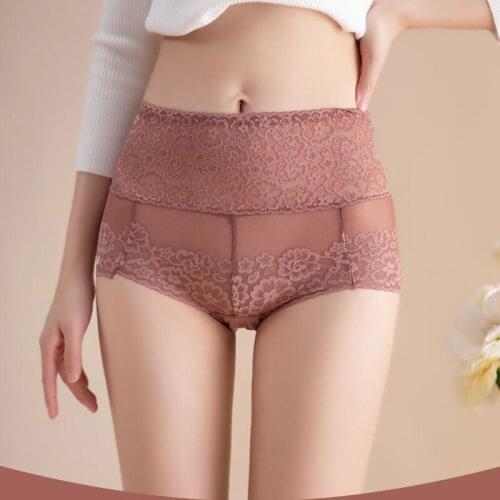 High Waist Knickers Slimming Mesh Lace Panties Body Shaper L-2XL Floral Female Underpants Seamless Panties Sexy New Arrival