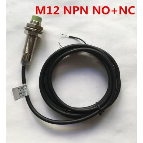 1 pc/lot high quality M12 proximity inductive sensor switch NPN NO+NC DC6-36v 3 wire distance 4mm detect metal induction switch