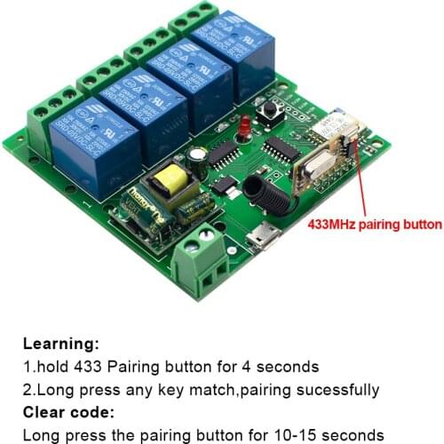 EweLink Smart WiFi Switch Module Receiver 4CH 5V 85V- 220V 250V Home Smart Home WiFi 16A Timer Relay For Alexa Google Home