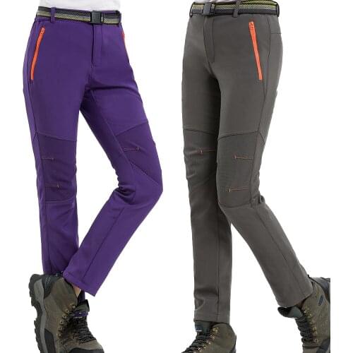 LOFTYSTONE Women Thick Warm Fleece Softshell Pants Waterproof Windproof Fishing Camping Hiking Skiing Trousers