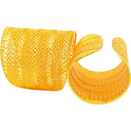 Ethiopian African Trendy Cuff Bracelet 24K Gold Color Bangle For Women Bridal Wedding/Anniversary Party Jewelry Wife Gifts