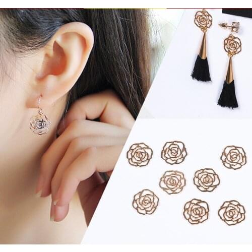 10PCS 15mm Flower Charms Connector Gold-colour Charms For DIY hand made fit Necklace bracelte diy craft
