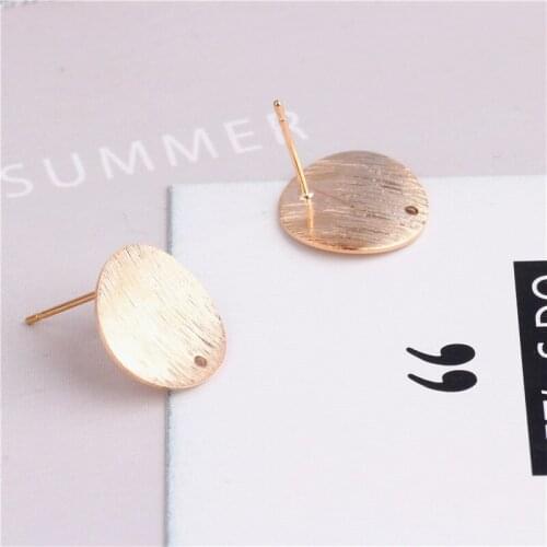 10pcs Fashion Statement Stud Earrings 2020 Copper Korean Earring For Girls Simple Concave Round Earrings Diy Jewelry Accessories
