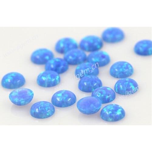 Discount !!! (100pcs/lot) 3mm Synthetic opal OP06 blue Round Cabochon Stones free shipping