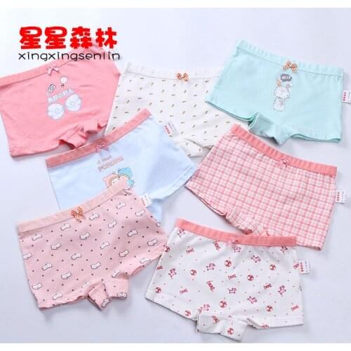 2psc/lot Breathable Washable Colorfast Girl Fine Craft Flat angle Shorts Four Cornered Children Underwear Safety Pants