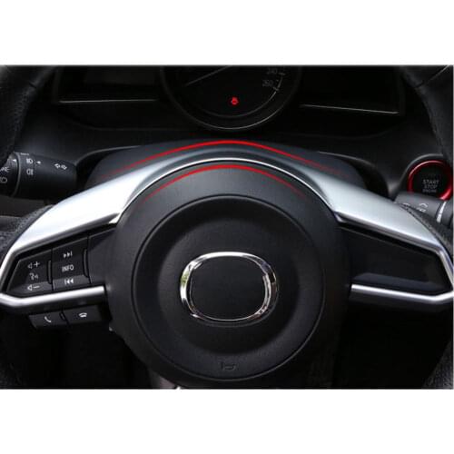ABS Matte Car Interior Steering Wheel Panel Cover Insert Trim For Mazda CX-5 2017