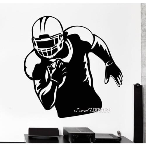 American Football Player Wall Stickers Sports Helmet Wall Decals Removable Waterproof Wallpaper Decor GYM Boys Room SA885