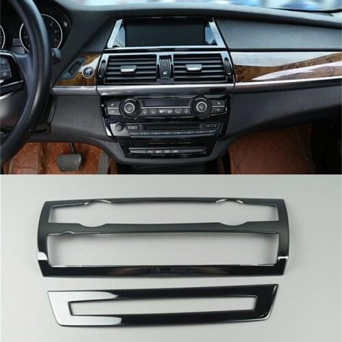 Car Center Console CD Panel Cover Trim For BMW X5 E70 X6 E71 Interior Accessories Air Vents Decoration Frame Strip Stickers