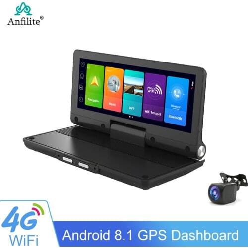 4G Android 8.1 Car DVR Dashcam 6.86'' Dual Lens GPS Navigation ADAS 2GB+16GB Remote Monitor Video Recorder Front and Rear Camera