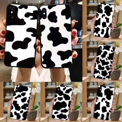 White Black Cow Symbol Pattern Print Phone Case For Xiaomi Mi Redmi Note 7 8 9 pro 8T 9T 9S 9A 10 Lite pro