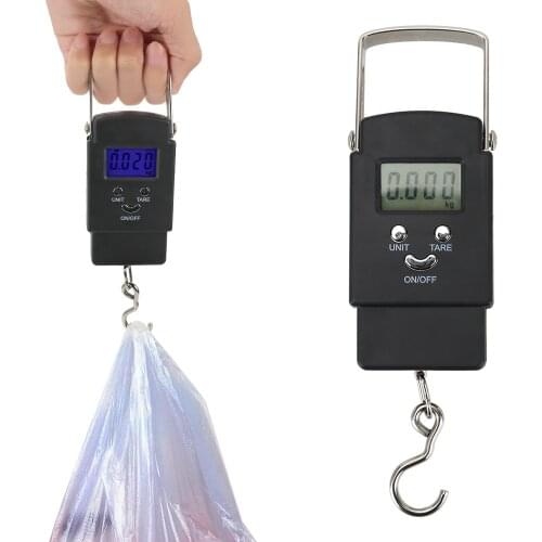 LCD Electronic Scale Portable for Fishing Luggage Travel Hanging Digital Weighing Scale 50Kg/110lb Home Tool