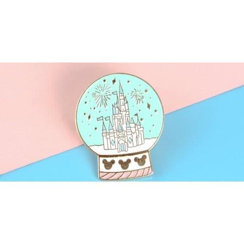 Disney Cartoon Castle Enamel Brooch Backpack Denim Shirt Lapel Pins Jewelry Accessories Gift for Friends