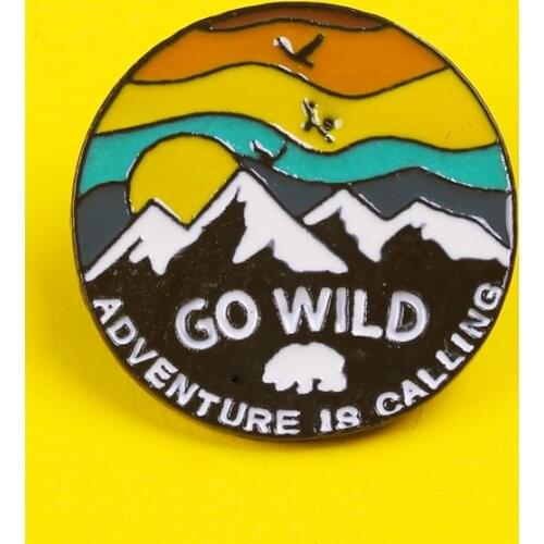 Outdoor Travel Mountain Brooches For Clothes Zinc Alloy Pin On Backpack Set Weather Metal Badges On Clothes For Jewelry Gift