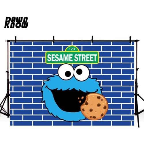 DAWNKNOW Cartoon Sesame Brick Photography Background Backdrop Kids Photocall Shoot Children Photo Studio Props Customize lv2133